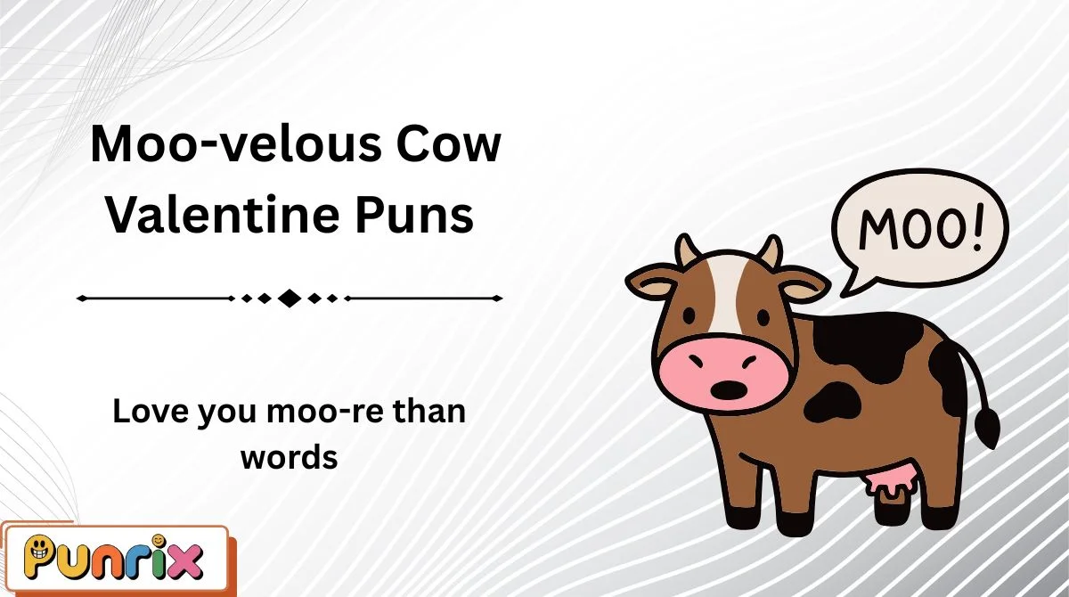 Moo-velous Cow Valentine Puns